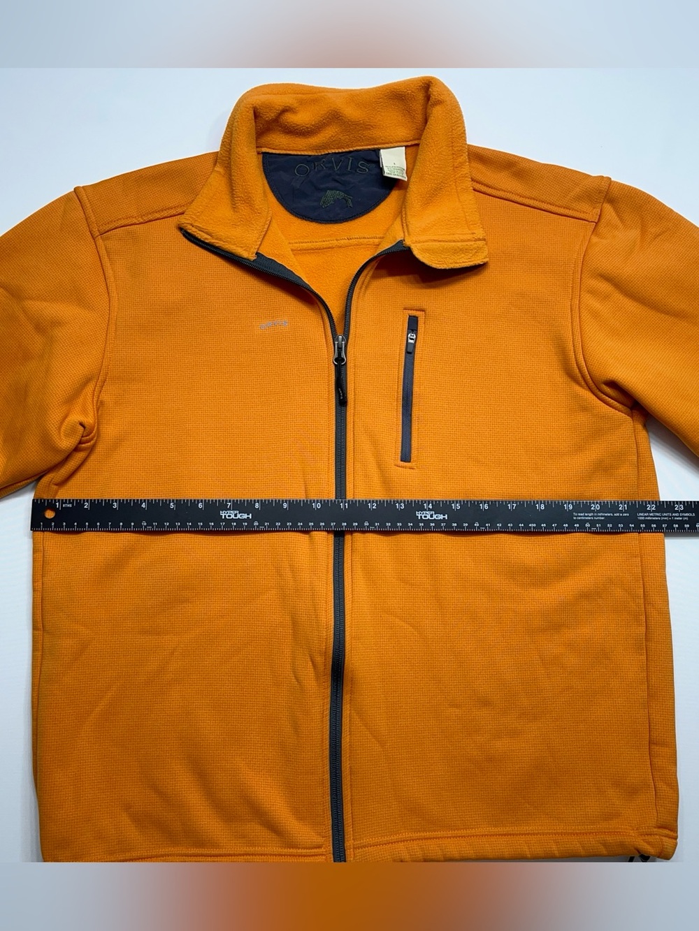 Orvis Full Zip Fleece Lined Jacket Mens Size Large Mock Neck Zip Pocket Fishing - Picture 7 of 12